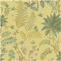 Bright yellow wallpaper with tropical flowers · Ich Jaipur 480-4