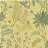 Bright yellow wallpaper with tropical flowers · Ich Jaipur 480-4