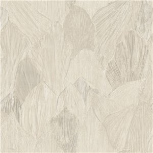 Grosse botanische Blaettermuster Tapete Beige