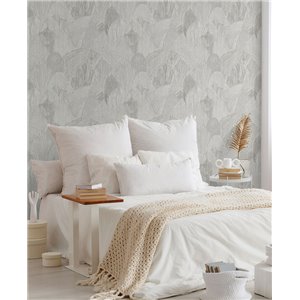 Papel pintado floral tonos neutros 2