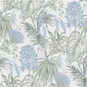 Vintage style botanical floral wallpaper