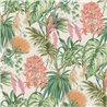 Papel pintado palmeras y flores exóticas