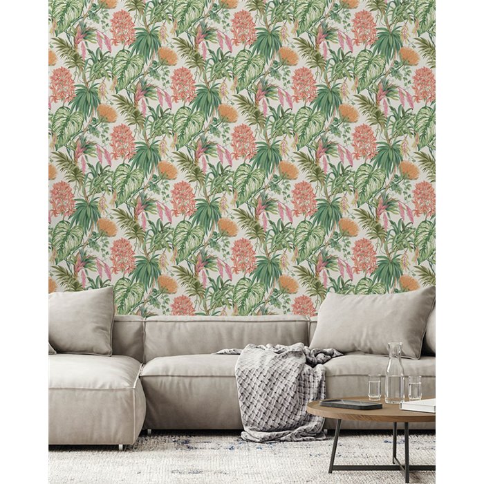 Scenic palm trees and tropical foliage wallpaper · Ich Jaipur 482-4