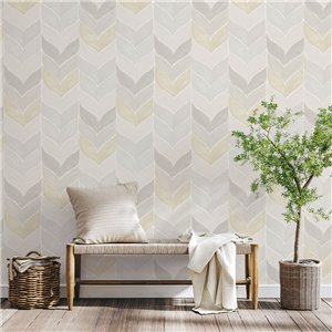 Beige watercolor herringbone pattern wallpaper 2