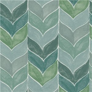 Papel pintado verde acuarela forma espiga