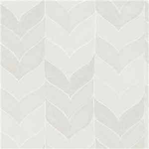 Papier peint chevrons blanc salle de bain