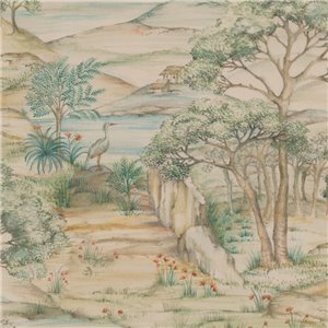 Vintage engraving indian landscape wallpaper