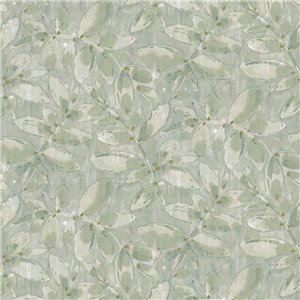 Papel pintado botánico hojas verdes para salón