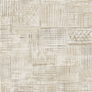 Papel pintado tapiz étnico desgastado beige