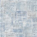 Papier peint toile de jute bleue ethnique · Ich Jaipur 486-2