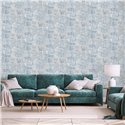 Papier peint toile de jute bleue ethnique · Ich Jaipur 486-2