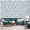 Papier peint toile de jute bleue ethnique · Ich Jaipur 486-2