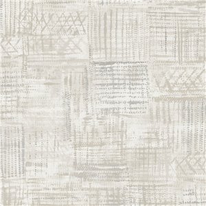 Papier peint effet tissu tissé gris