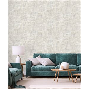Grey neutral handwoven textured wallpaper 2