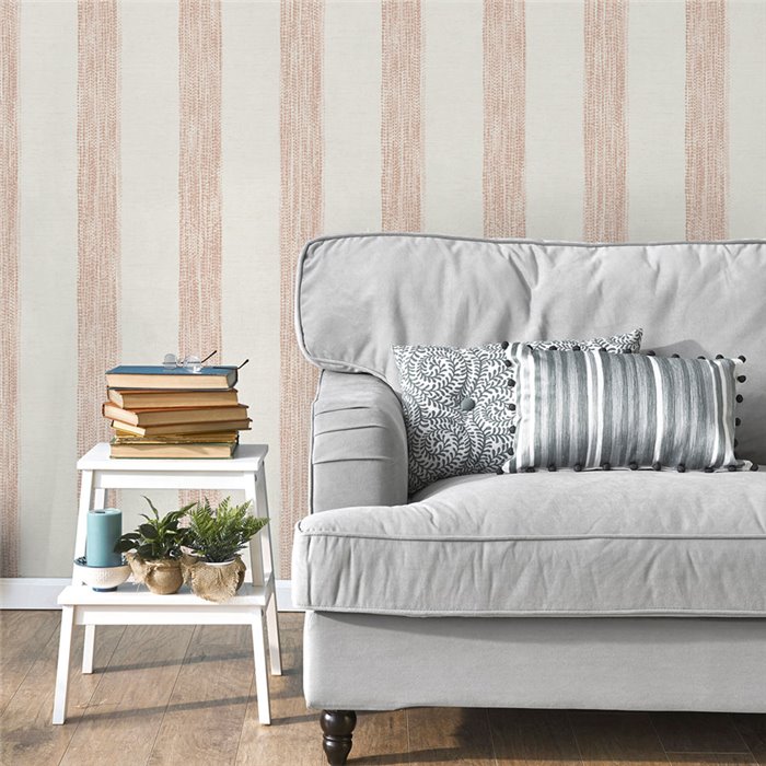Beige vertical stripes ethnic wallpaper · Ich Jaipur 487-3