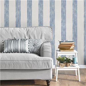 Blue blurred stripes living room wallpaper 2