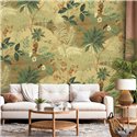 Indian style tropical garden wall mural yellow · Ich Jaipur 489-3