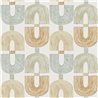 Papier peint maillons géométriques entrelacés moutarde · Hera Walls Tempo H510-1F