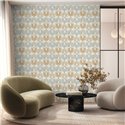 Geometric Interlocking Loops Mustard Wallpaper · Hera Walls Tempo H510-1F