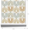 Papier peint maillons géométriques entrelacés moutarde · Hera Walls Tempo H510-1F