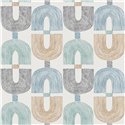 Papier peint maillons géométriques moutarde et gris · Hera Walls Tempo H510-2F