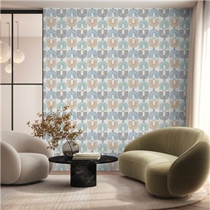 Mid Century Modern Geometric Terracotta Wallpaper 2