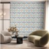 Papier peint maillons géométriques moutarde et gris · Hera Walls Tempo H510-2F