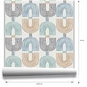 Papel pintado geométrico de eslabones entrelazados multicolor · Hera Walls Tempo H510-2F