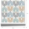 Papier peint maillons géométriques moutarde et gris · Hera Walls Tempo H510-2F