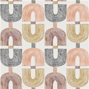 Papel pintado estilo retro mid-century terracota