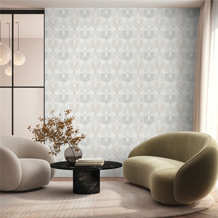 Papel pintado minimalista de eslabones sutiles · Hera Walls Tempo H510-4F