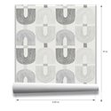 Papier peint géométrique moderne maillons gris · Hera Walls Tempo H510-5F