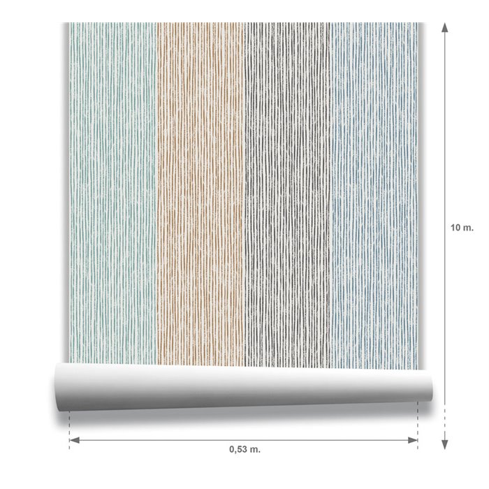 Vertical Lines Multi Color Stripes Wallpaper · Hera Walls Tempo H511-2F
