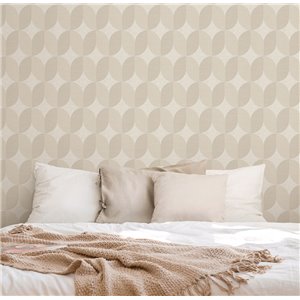 Papel pintado geométrico moderno beige 2