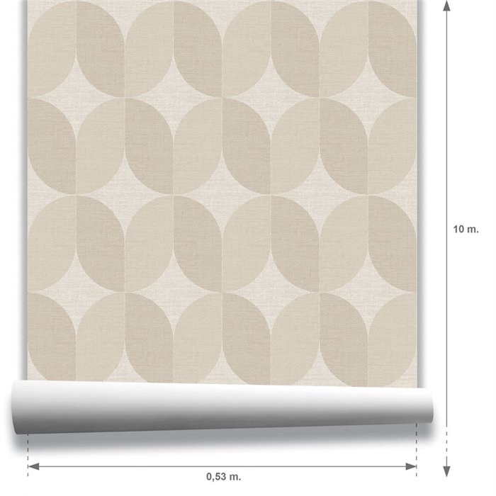 Geometric Curves Bedroom Cream Wallpaper · Hera Walls Tempo H512-1F