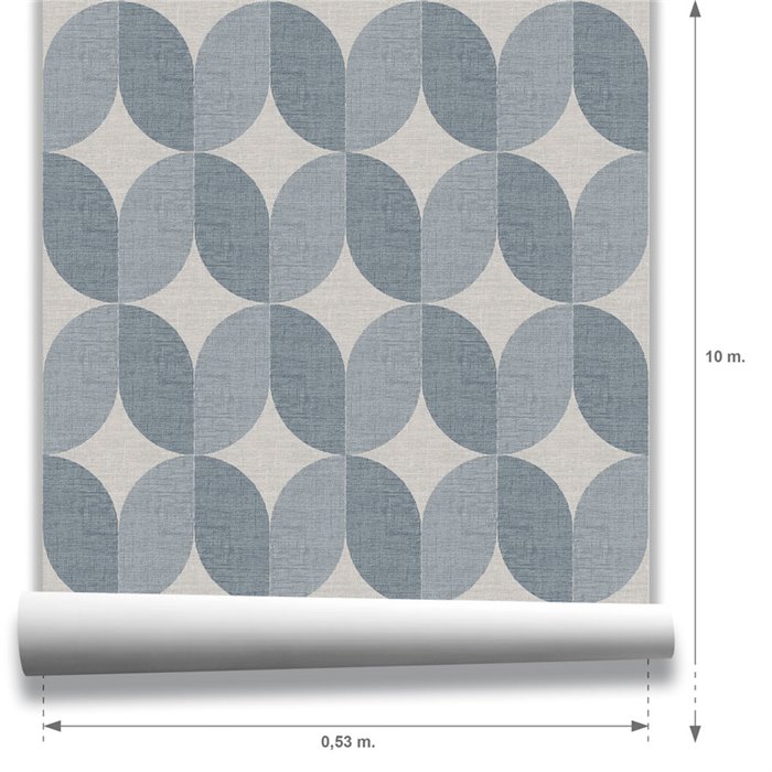 Papier peint para chambre géométrique bleu · Hera Walls Tempo H512-2F