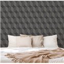 Papier peint géométrique moderne gris anthracite · Hera Walls Tempo H512-5F