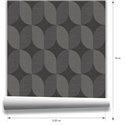 Papel pintado geométrico moderno gris carbón · Hera Walls Tempo H512-5F