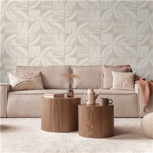 Chic Contemporary Arch Shapes Blue Wallpaper 2