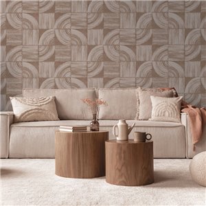Papier peint arches géométriques marron 2