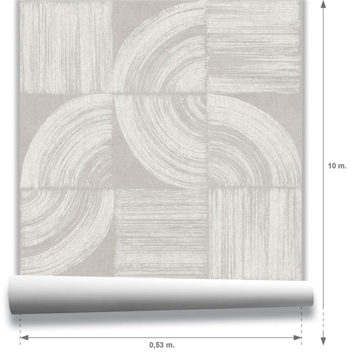 Geometrische bogentapete in hellgrau · Hera Walls Tempo H513-4F