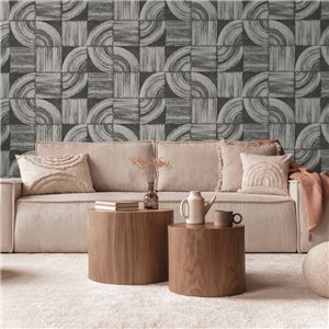 Papel pintado geométrico moderno gris oscuro 2