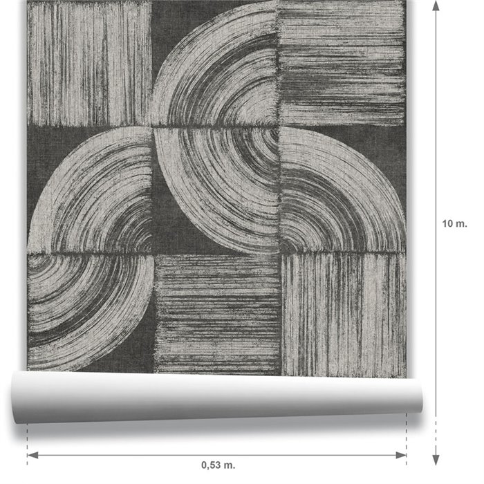 Papier peint géométrique moderne gris foncé · Hera Walls Tempo H513-5F