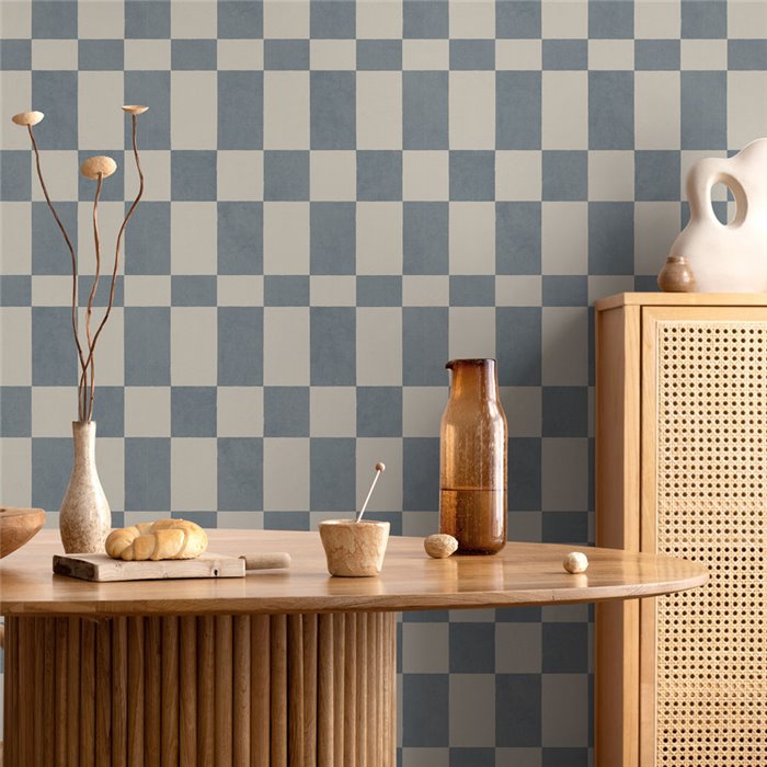 Kitchen Checkerboard Ochre Yellow Wallpaper · Hera Walls Tempo H514-2F