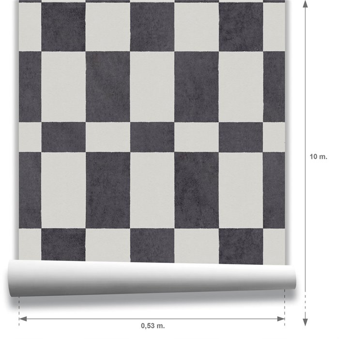 Papier peint damier noir et blanc · Hera Walls Tempo H514-5F