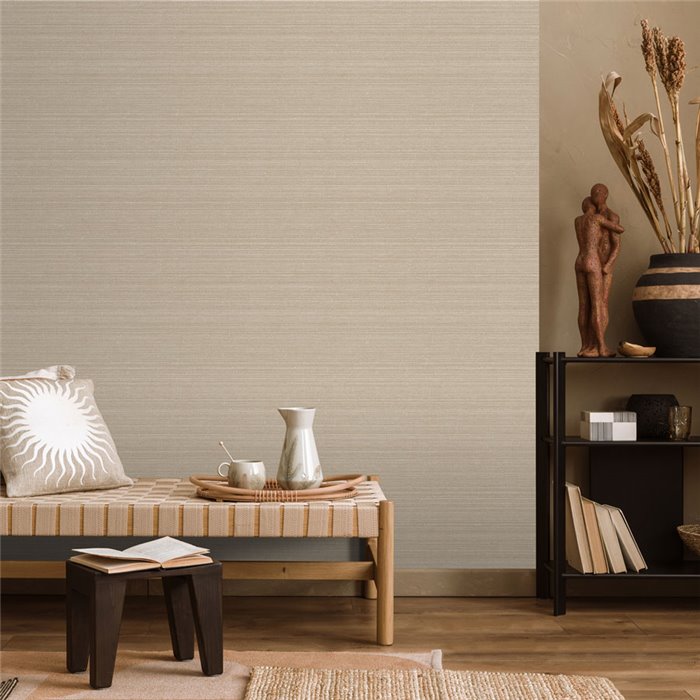 Tapete in textilioptik im japandi-stil beige · Hera Walls Tempo H515-1F