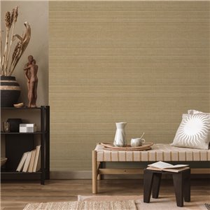 Papier peint imitation fibre naturelle ocre 2