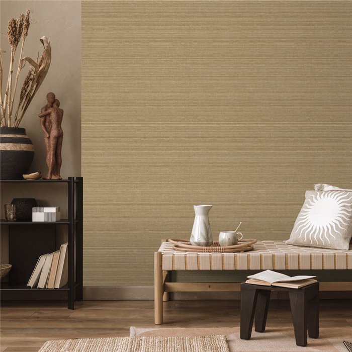 Papier peint imitation fibre naturelle ocre · Hera Walls Tempo H515-3F