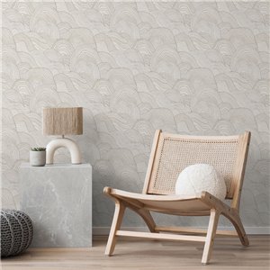 Papel pintado de ondas japonesas beige 2