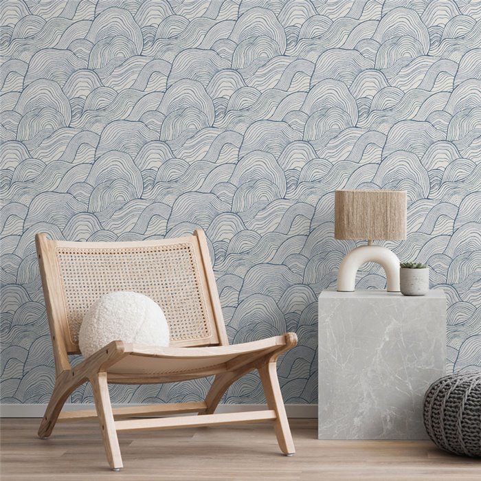 Japandi Wave Pattern Gold Leaf Wallpaper · Hera Walls Tempo H516-2F